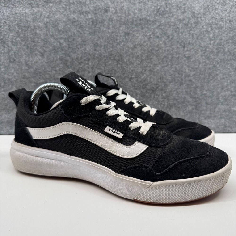 Vans UltraRange EXO Sneakers Womens 9.5 Black White Low Top Suede Mesh